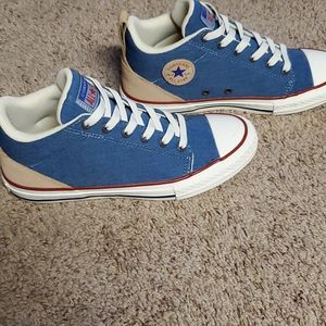 Converse mid top denim sneakers